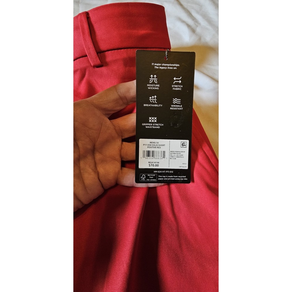 NWT Walter Hagen Performance 11 USA Solid Short Positive Red Size 30 - Picture 6 of 10